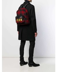 schwarzer Rucksack mit Schottenmuster von DSQUARED2