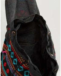 schwarzer Rucksack von Reclaimed Vintage