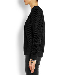 schwarzer Samt Pullover mit einem Rundhalsausschnitt von Givenchy