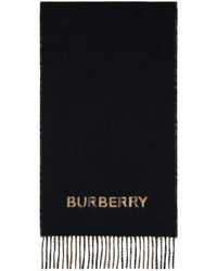schwarzer Schal mit Karomuster von Burberry