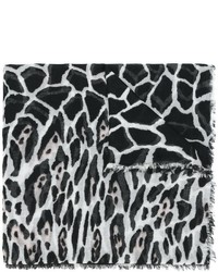 schwarzer Schal mit Leopardenmuster von Roberto Cavalli