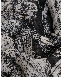 schwarzer Schal mit Paisley-Muster von Reclaimed Vintage