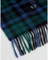 schwarzer Schal mit Schottenmuster von Fred Perry