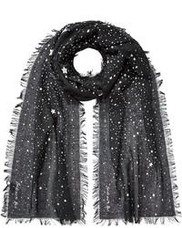 schwarzer Schal mit Sternenmuster