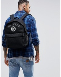 schwarzer Segeltuch Rucksack von Hype