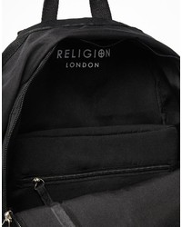 schwarzer Segeltuch Rucksack von Religion