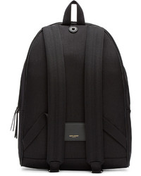 schwarzer Segeltuch Rucksack von Saint Laurent