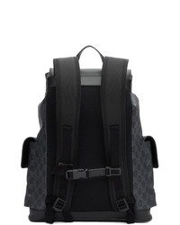schwarzer Segeltuch Rucksack von Gucci