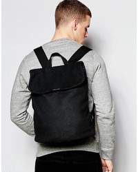 schwarzer Segeltuch Rucksack von Asos