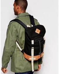 schwarzer Segeltuch Rucksack von Asos