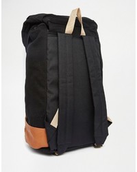schwarzer Segeltuch Rucksack von Asos