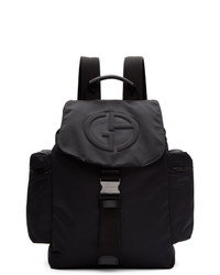 schwarzer Segeltuch Rucksack von Giorgio Armani