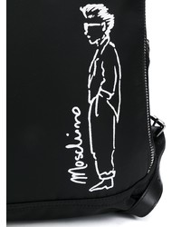 schwarzer Segeltuch Rucksack von Moschino