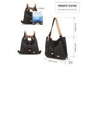 schwarzer Segeltuch Rucksack von KONO