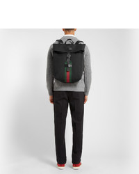 schwarzer Segeltuch Rucksack von Gucci