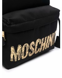 schwarzer Segeltuch Rucksack von Moschino