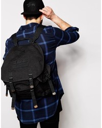 schwarzer Segeltuch Rucksack von Reclaimed Vintage