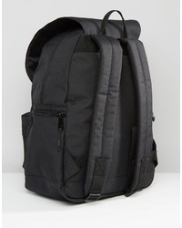 schwarzer Segeltuch Rucksack