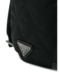 schwarzer Segeltuch Rucksack von Prada