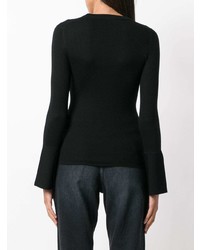 schwarzer Seide Pullover mit einem Rundhalsausschnitt von Proenza Schouler