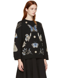 schwarzer Seidepullover von Alexander McQueen