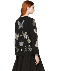 schwarzer Seidepullover von Alexander McQueen