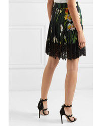schwarzer Skaterrock mit Blumenmuster von Dolce & Gabbana