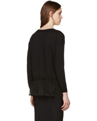 schwarzer Spitze Pullover mit einem Rundhalsausschnitt von Ann Demeulemeester