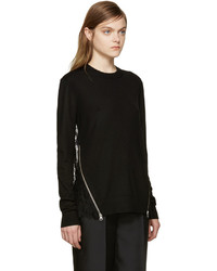 schwarzer Spitzepullover von MCQ