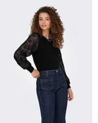 schwarzer Spitzepullover von Only