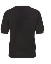 schwarzer Strick Kurzarmpullover von Lascana