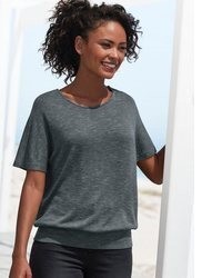schwarzer Strick Kurzarmpullover von VIVANCE