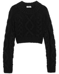 schwarzer Strick kurzer Pullover von DKNY