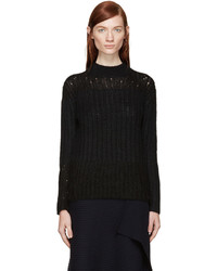 schwarzer Strick Mohair Pullover