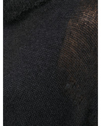 schwarzer Strick Mohair Pullover von Ann Demeulemeester