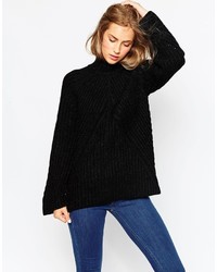 schwarzer Strick Oversize Pullover von Asos