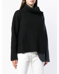 schwarzer Strick Oversize Pullover von Sacai