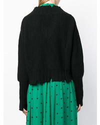 schwarzer Strick Oversize Pullover von MSGM