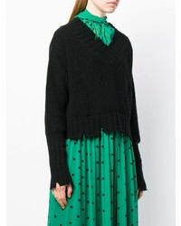 schwarzer Strick Oversize Pullover von MSGM