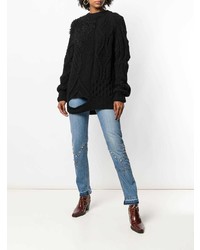 schwarzer Strick Oversize Pullover von Almaz