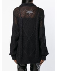 schwarzer Strick Oversize Pullover von Maison Margiela