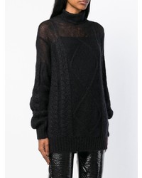 schwarzer Strick Oversize Pullover von Maison Margiela
