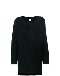 schwarzer Strick Oversize Pullover von Le Kasha