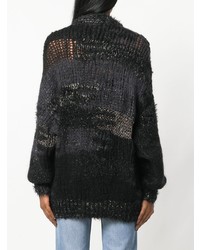 schwarzer Strick Oversize Pullover von Saint Laurent