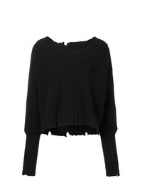 schwarzer Strick Oversize Pullover von MSGM