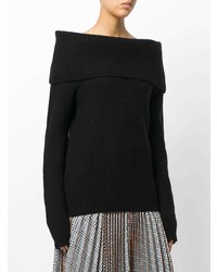schwarzer Strick Oversize Pullover von MSGM