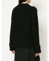 schwarzer Strick Oversize Pullover von Yohji Yamamoto