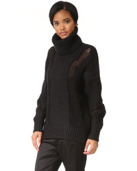 schwarzer Strick Oversize Pullover von DKNY