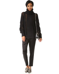 schwarzer Strick Oversize Pullover von DKNY