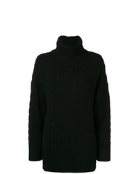 schwarzer Strick Oversize Pullover von Polo Ralph Lauren